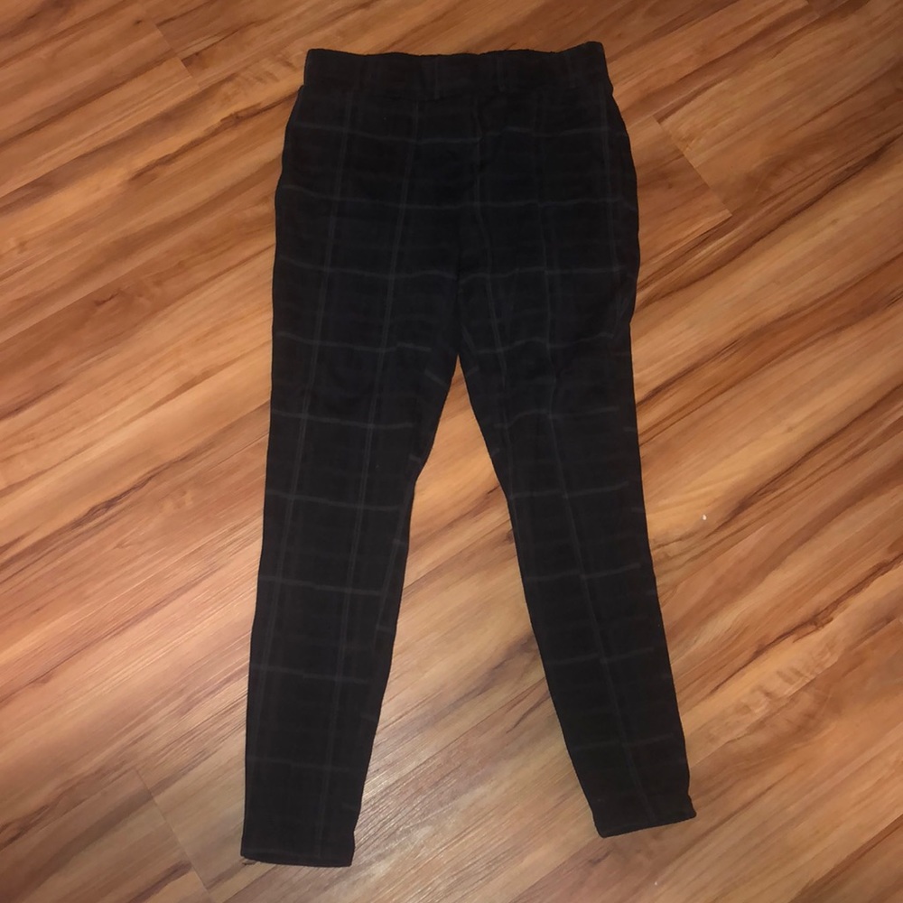 Plaid ponte pants